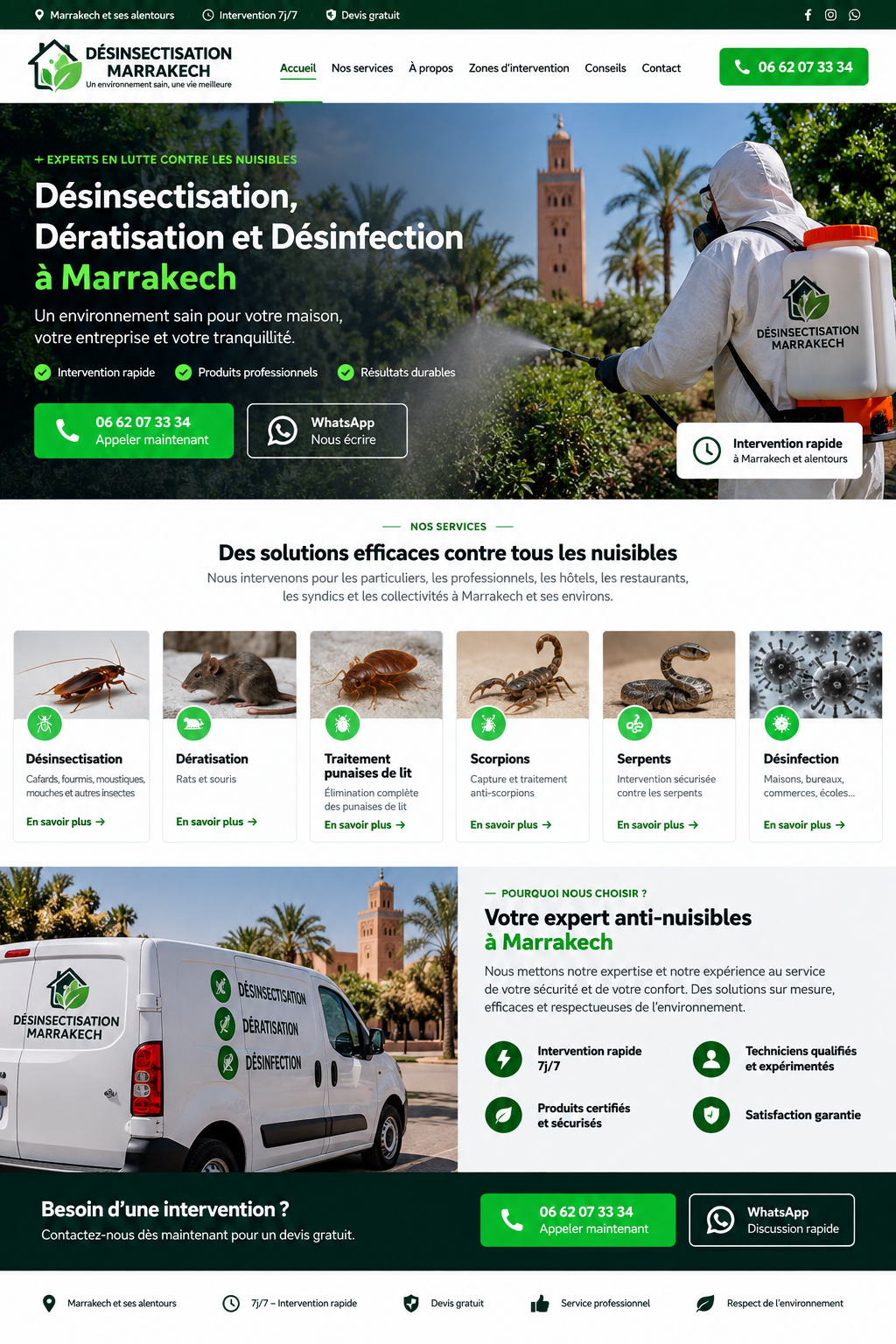 Aperçu du site Désinsectisation Marrakech